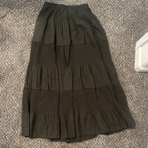 Green Tiered Maxi Skirt